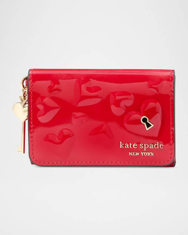 key to my heart patent leather card case